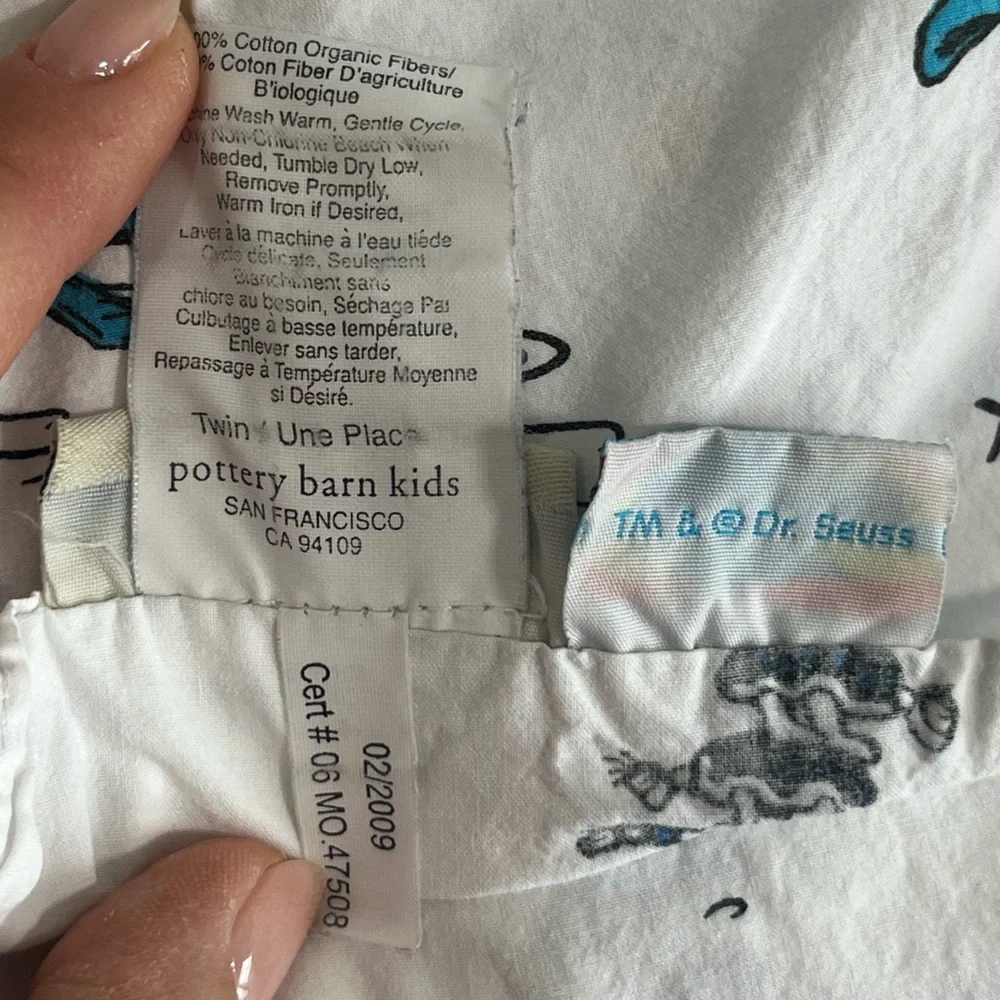 PB Kids Dr. Seuss Twin Flat Sheet 100% Organic Cotton